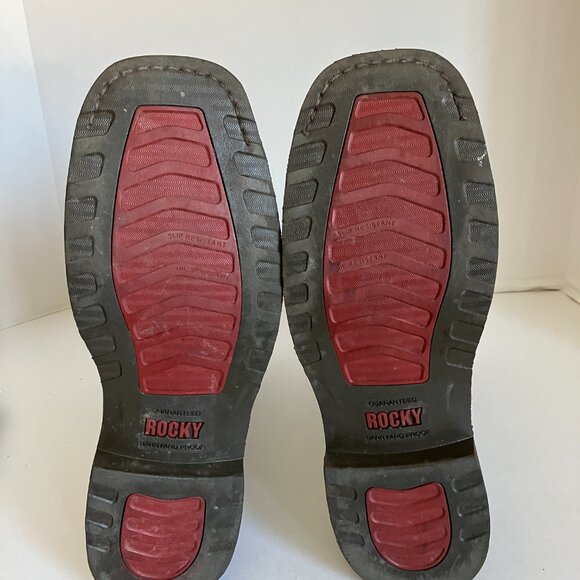 Rocky Original Pull On Mens Size 8 Brown Western Cowboy Work Boot Water Proof. - Picture 11 of 11